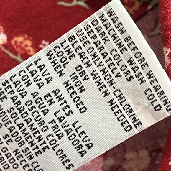 Vintage Bentley Maxi Y2K Dress Size 11/12 Red Micro Floral Maxi Cottagecore Boho - Picture 4 of 7